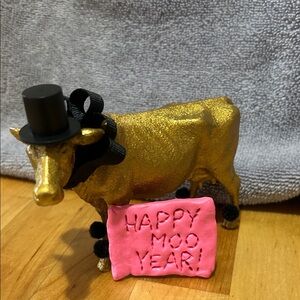 One of a kind happy moo year cow figurine
